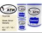 Preview: Hyundai, Sleek Silver Metallic, K1 / S7 / Y5 / KM: 500ml Lackdose + 500ml Klarlack + 250ml Härter - Set, von ATW Autoteile West.